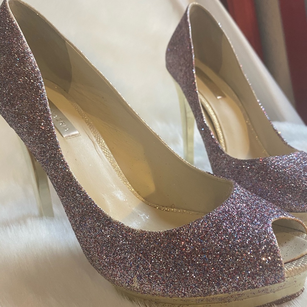 Bcbg maxazria customized  glitter prom shoes - Picture 3 of 8